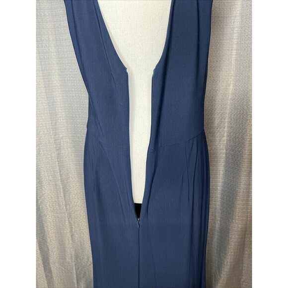 Vera Wang Dress Maxi Bridesmaid Ball Sleeveless Dress Gown Navy Blue Size 12 - Picture 8 of 11